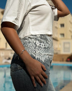Cropped Lace Oversized Tee