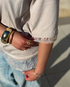 Lace Detail Boxy Tee