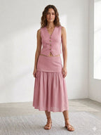 Vest and Maxi Skirt Set
