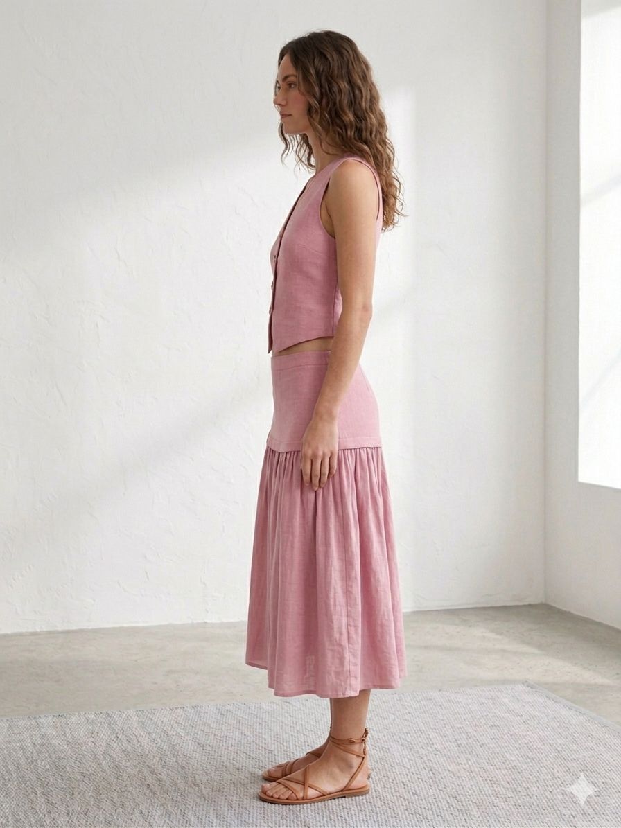 Vest and Maxi Skirt Set