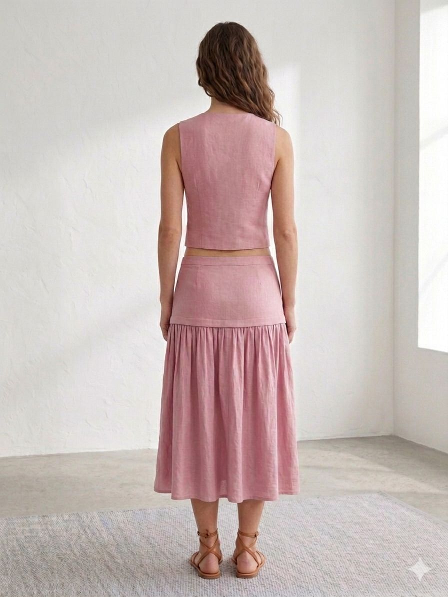 Vest and Maxi Skirt Set