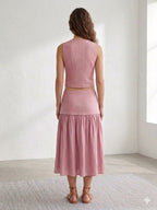 Vest and Maxi Skirt Set