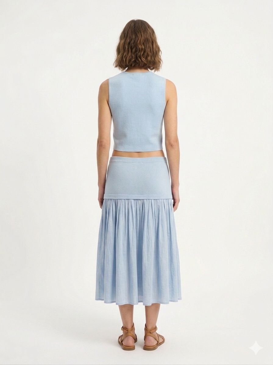 Vest and Maxi Skirt Set