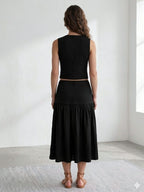 Vest and Maxi Skirt Set