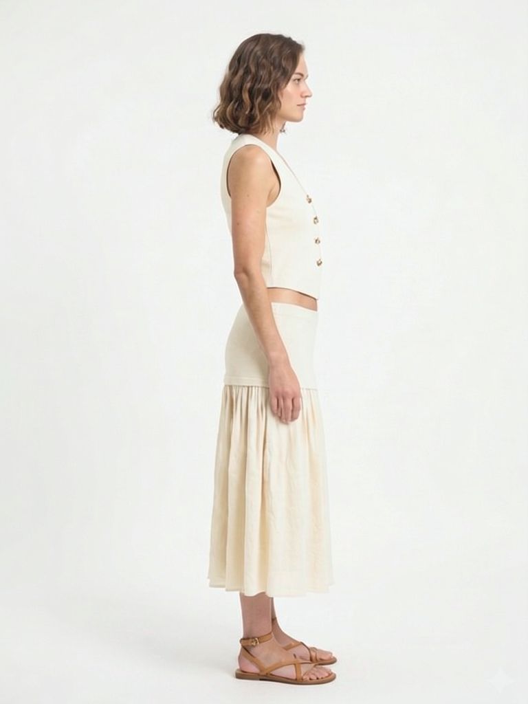 Vest and Maxi Skirt Set