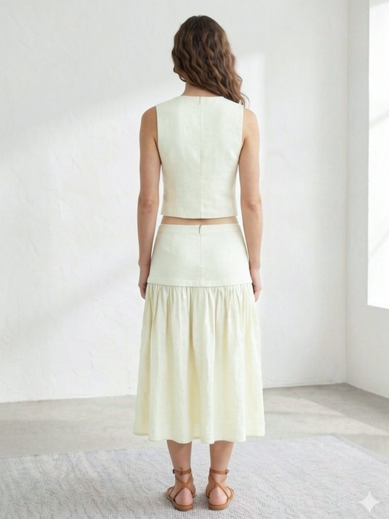 Vest and Maxi Skirt Set
