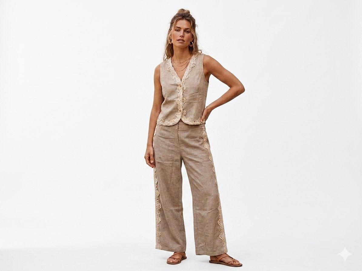 Crochet Linen Set