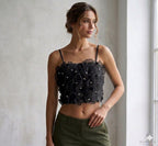 Stud Cropped Top