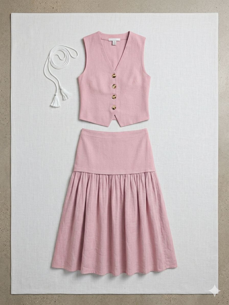 Vest and Maxi Skirt Set