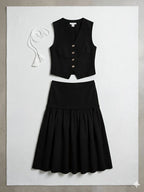 Vest and Maxi Skirt Set