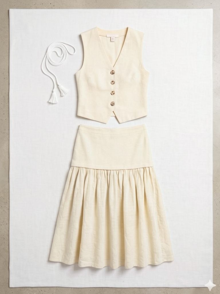 Vest and Maxi Skirt Set